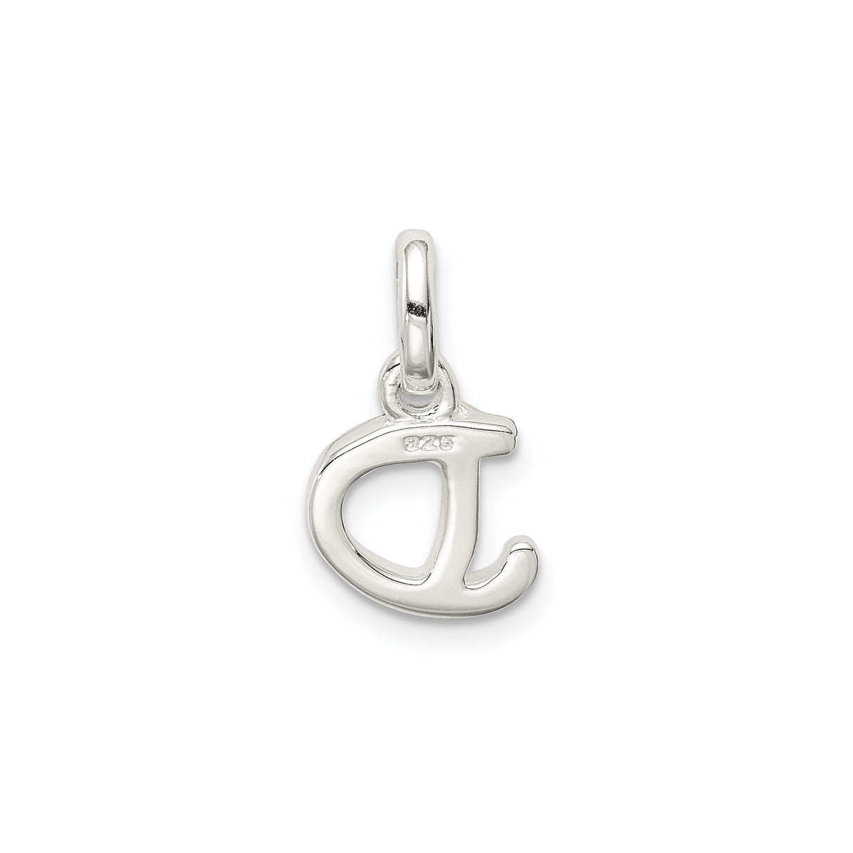 Sterling Silver Letter D Pendant Charm with Pink Enamel Flower Accent, Feminine Monogram Jewelry