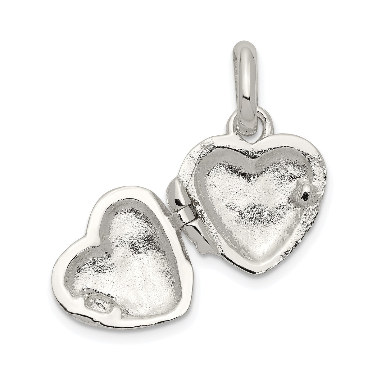 Sterling Silver Heart Locket Pendant with Blue Winged Fairy Design, Fantasy Jewelry for Women