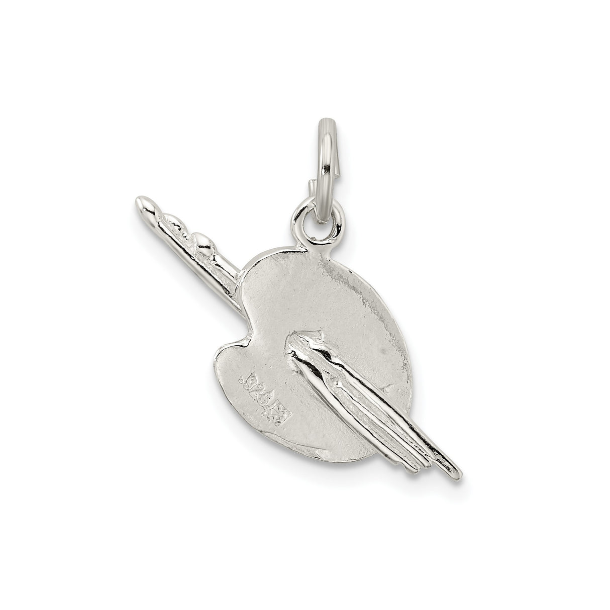 Sterling Silver Artist Palette Pendant with Paintbrush Detail, Creative Art Jewelry Charm