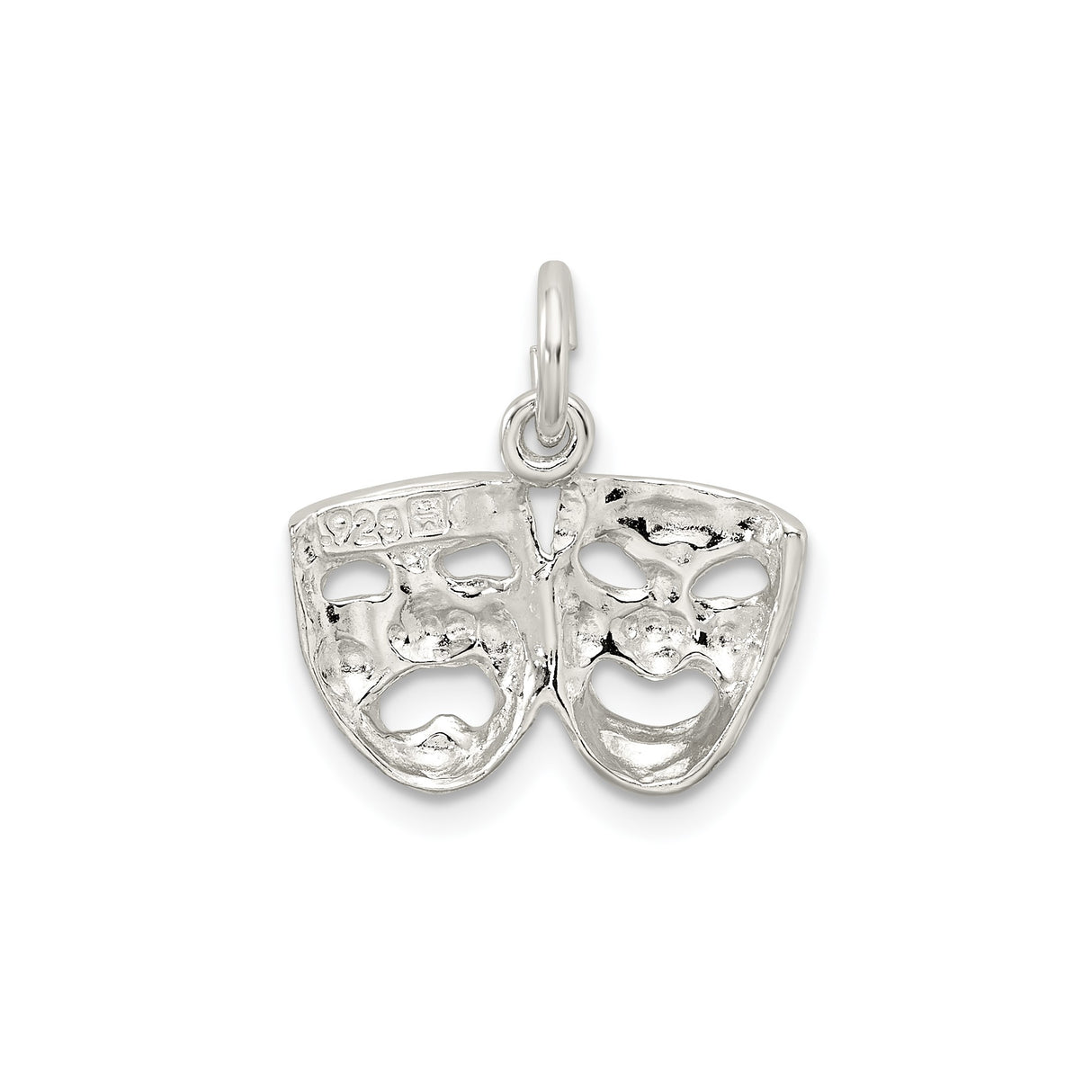 Sterling Silver Theater Pendant with Comedy and Tragedy Masks, Drama Symbol Design