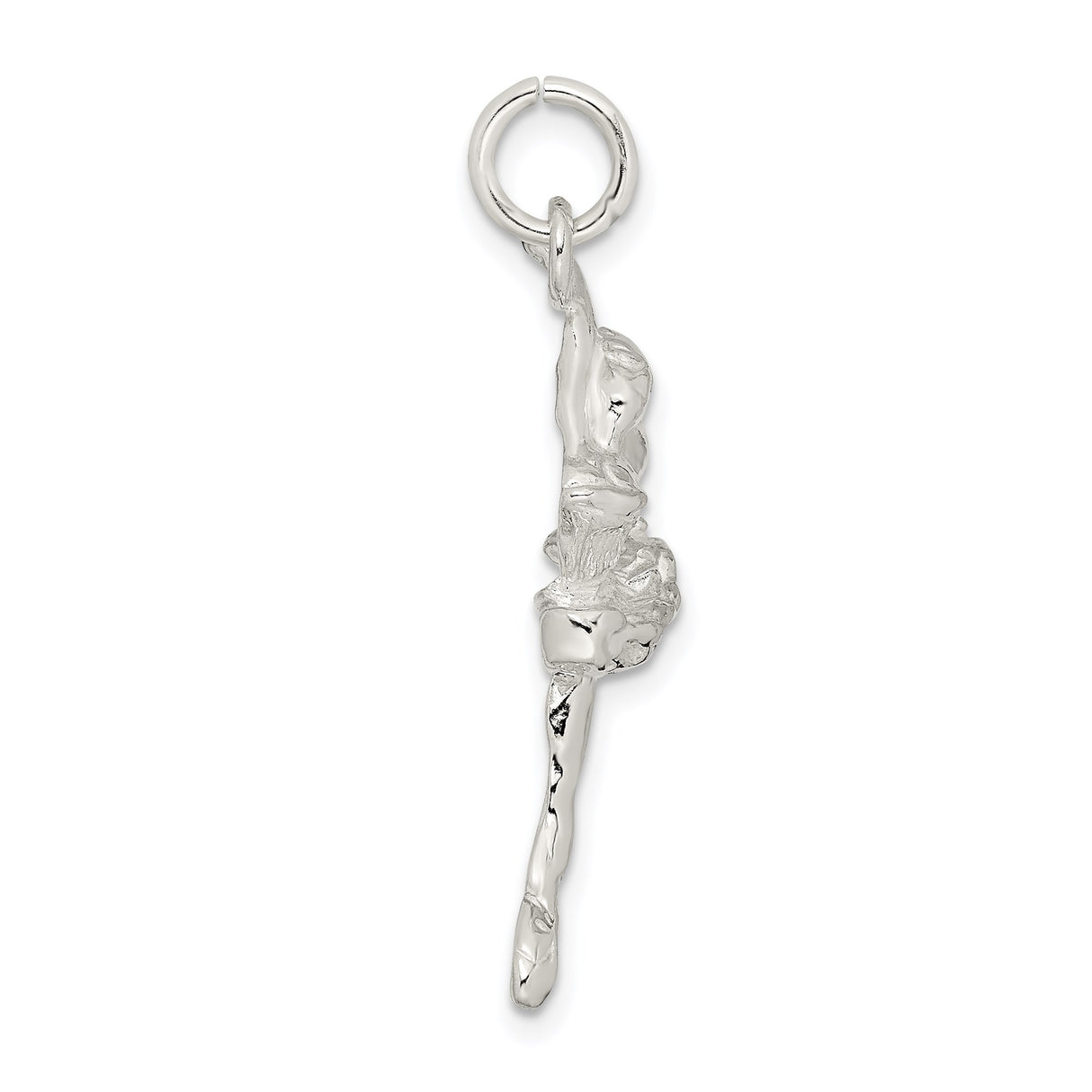 Sterling Silver Ballerina Pendant Featuring Dancer in Mid-Leap, Ballet Charm for Women or Girls