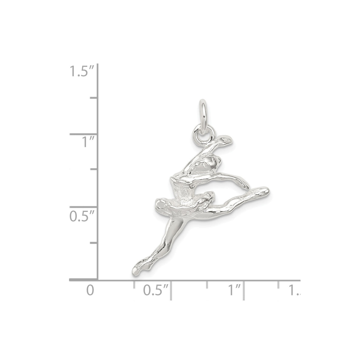 Sterling Silver Ballerina Pendant Featuring Dancer in Mid-Leap, Ballet Charm for Women or Girls