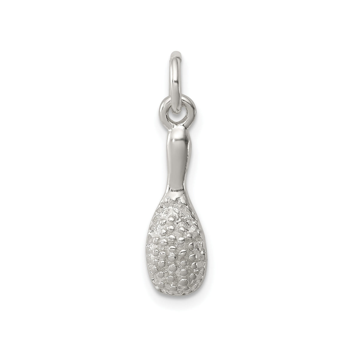Sterling Silver Maraca Charm Pendant, Textured Latin Music Instrument Theme Jewelry
