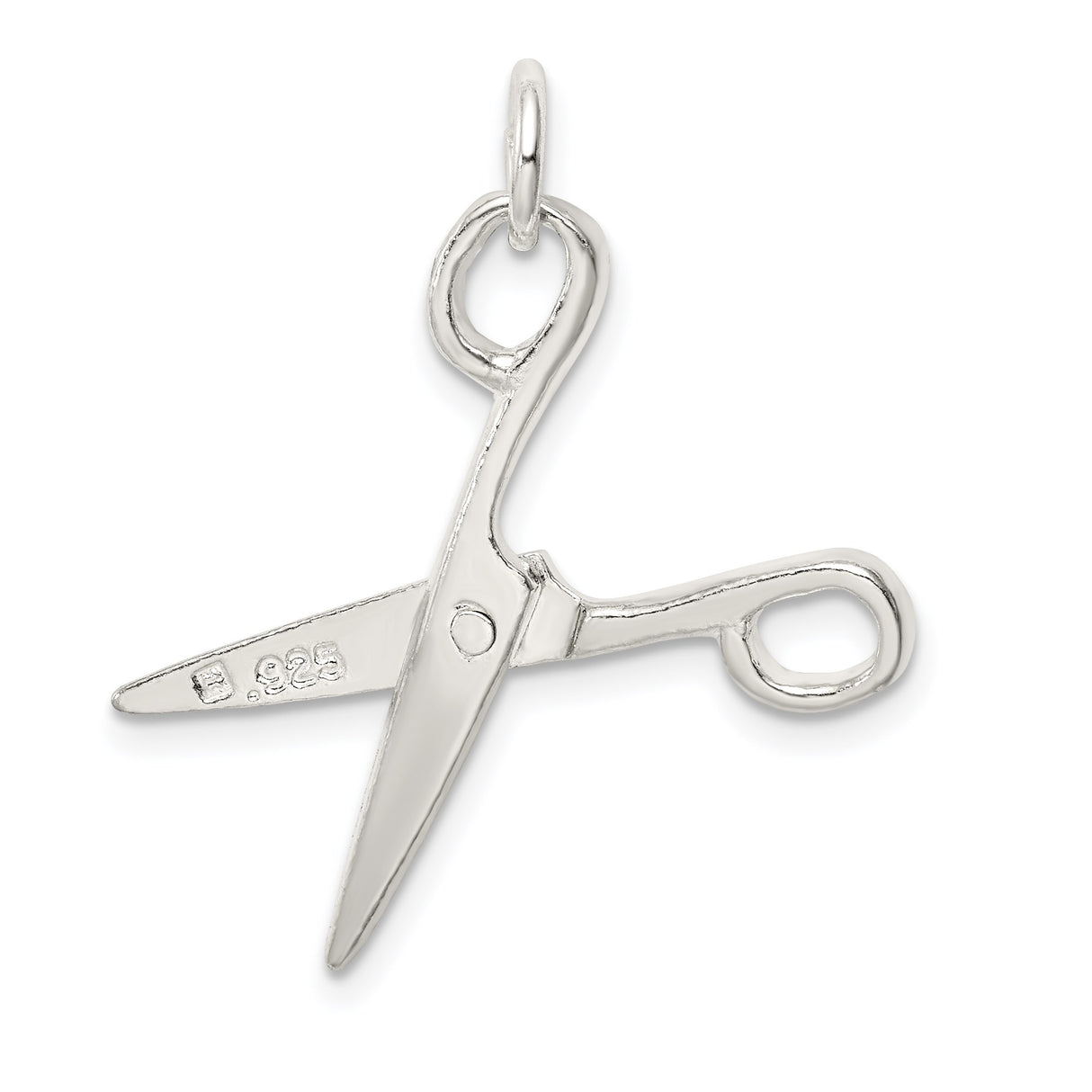Sterling Silver Scissors Pendant Charm, Realistic Craftsmanship Symbol, Ideal for Hairstylists or Crafters