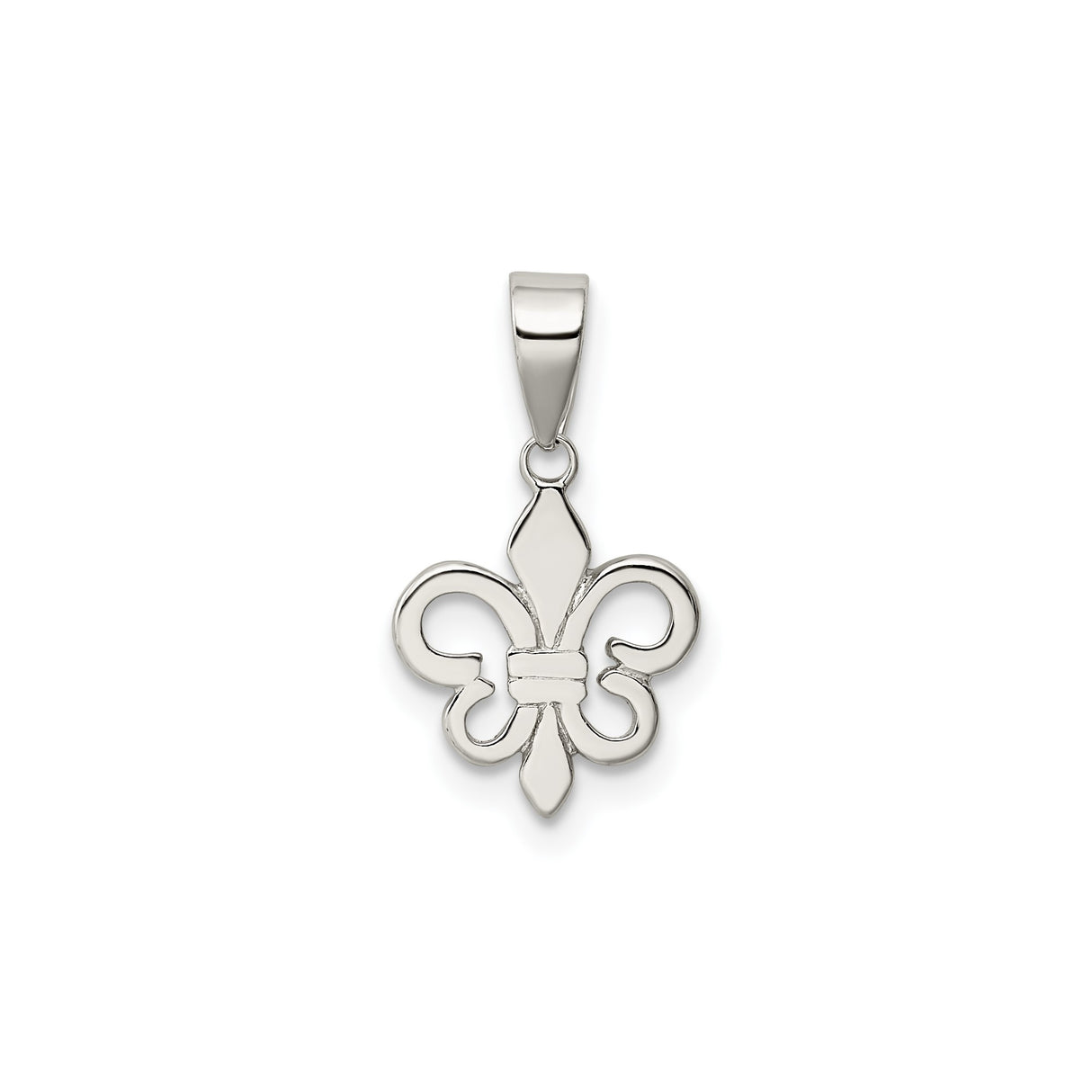 Sterling Silver Pendant with Fleur de Lis Design, Classic French Lily Symbol of Purity and Royalty