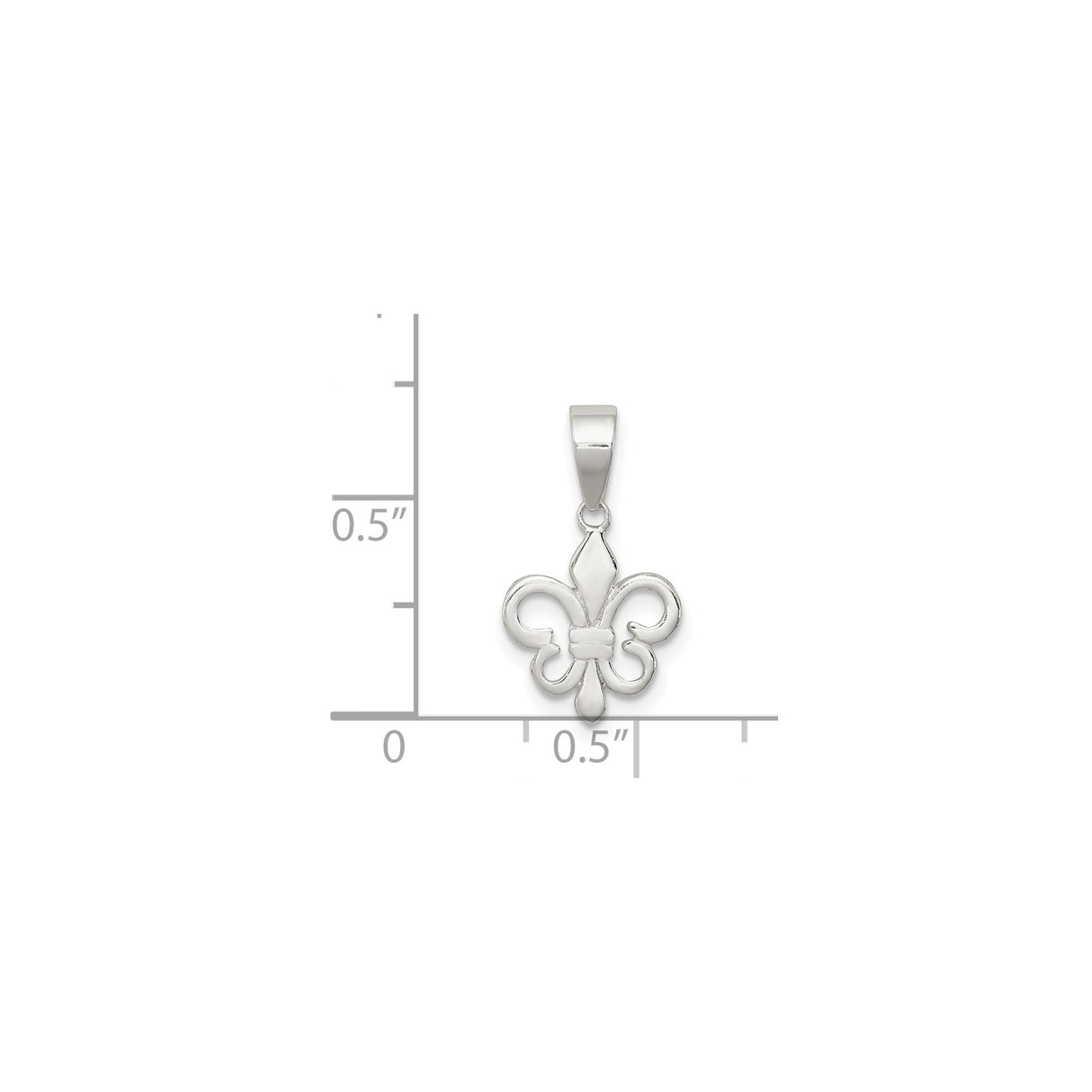 Sterling Silver Pendant with Fleur de Lis Design, Classic French Lily Symbol of Purity and Royalty