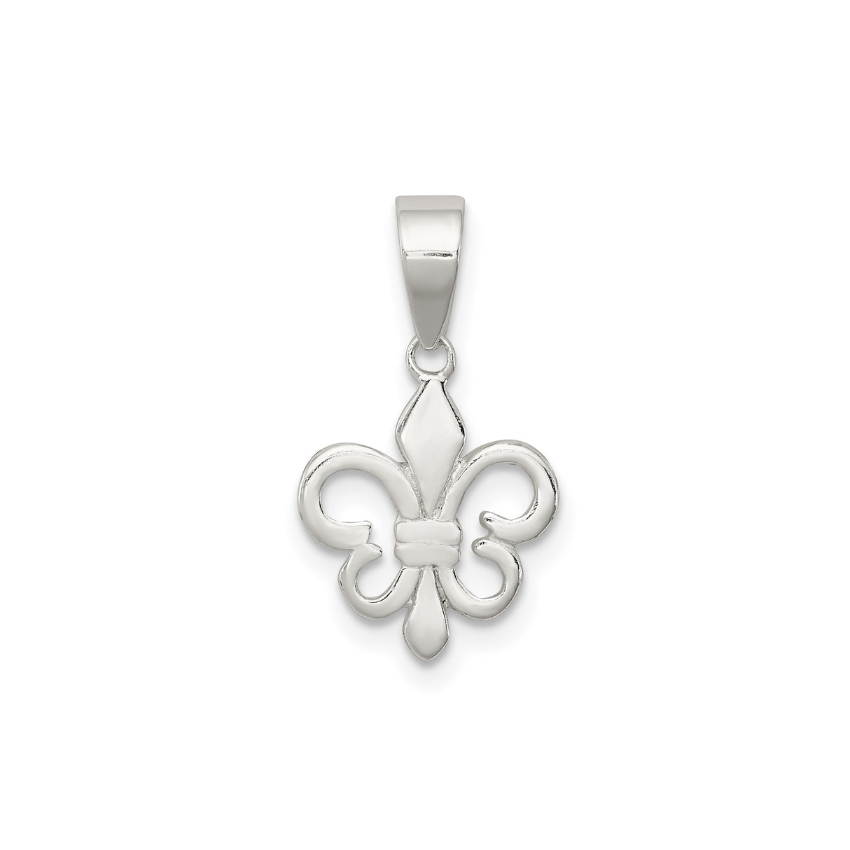 Sterling Silver Pendant with Fleur de Lis Design, Classic French Lily Symbol of Purity and Royalty