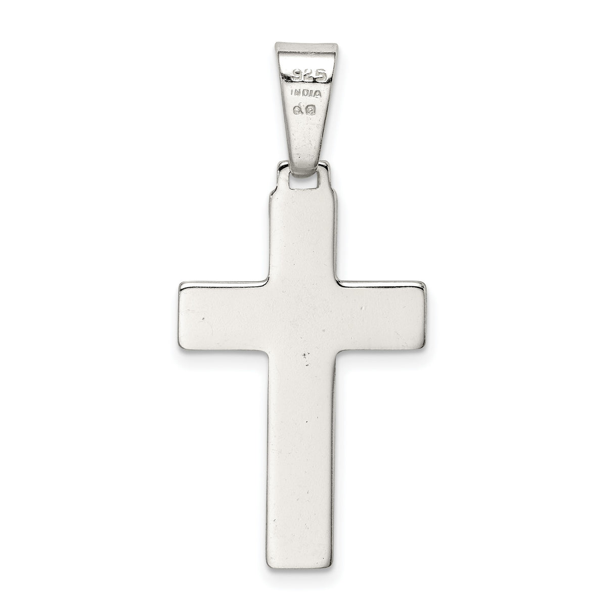 Sterling Silver Cross Pendant with Polished Finish and Textured Modern Design
