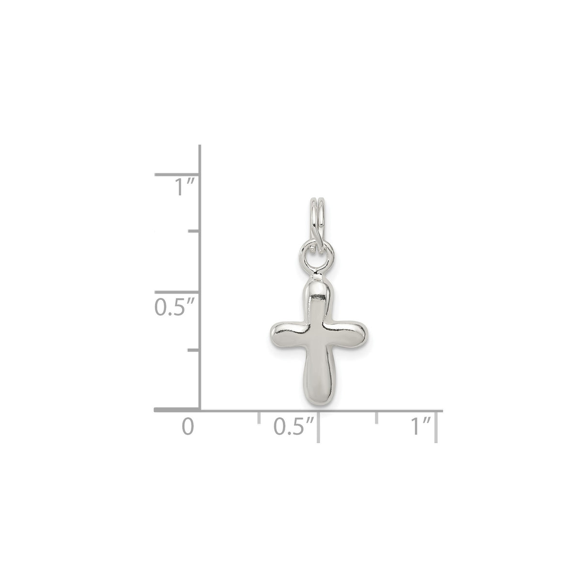 Sterling Silver Cross Pendant with Mirror Finish, Sleek Modern Faith Design for Men and Women