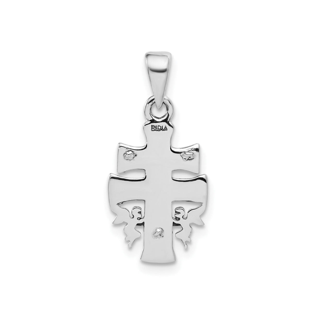 Sterling Silver Crucifix Cross Pendant with Angel Wing and INRI Detail , Gothic Christian Jewelry