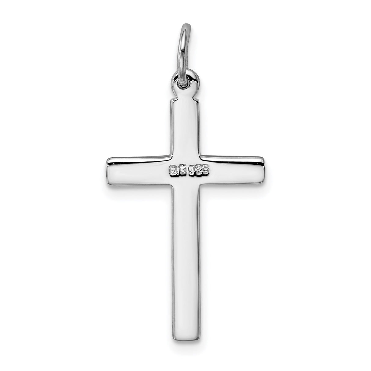 Sterling Silver Cross Pendant with Polished Finish, Minimalist Christian Jewelry for Men and Women