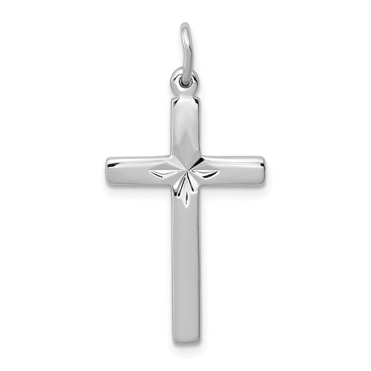 Sterling Silver Cross Pendant with Polished Finish, Minimalist Christian Jewelry for Men and Women