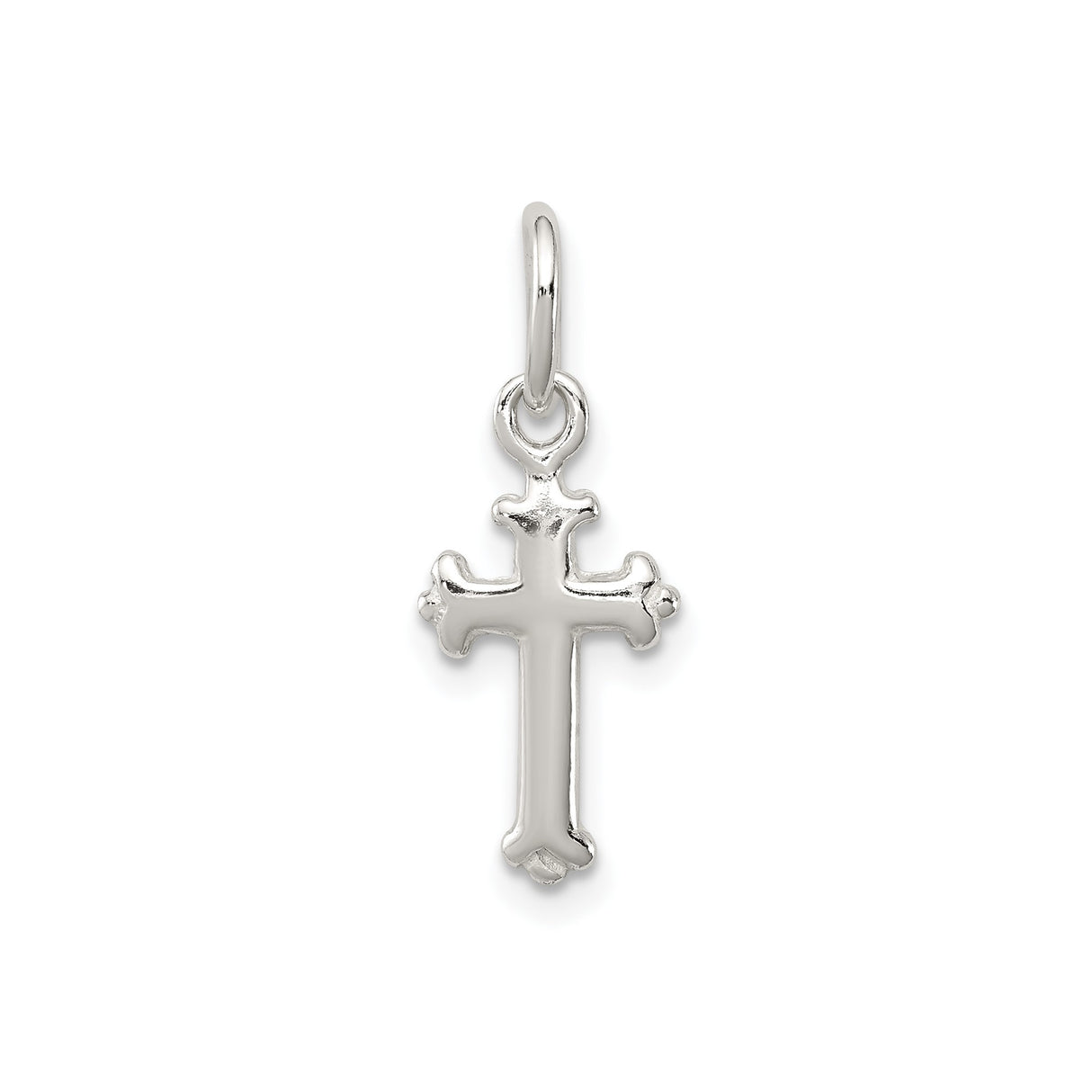Sterling Silver Cross Pendant with Fleur de Lis Gothic Design for Men and Women