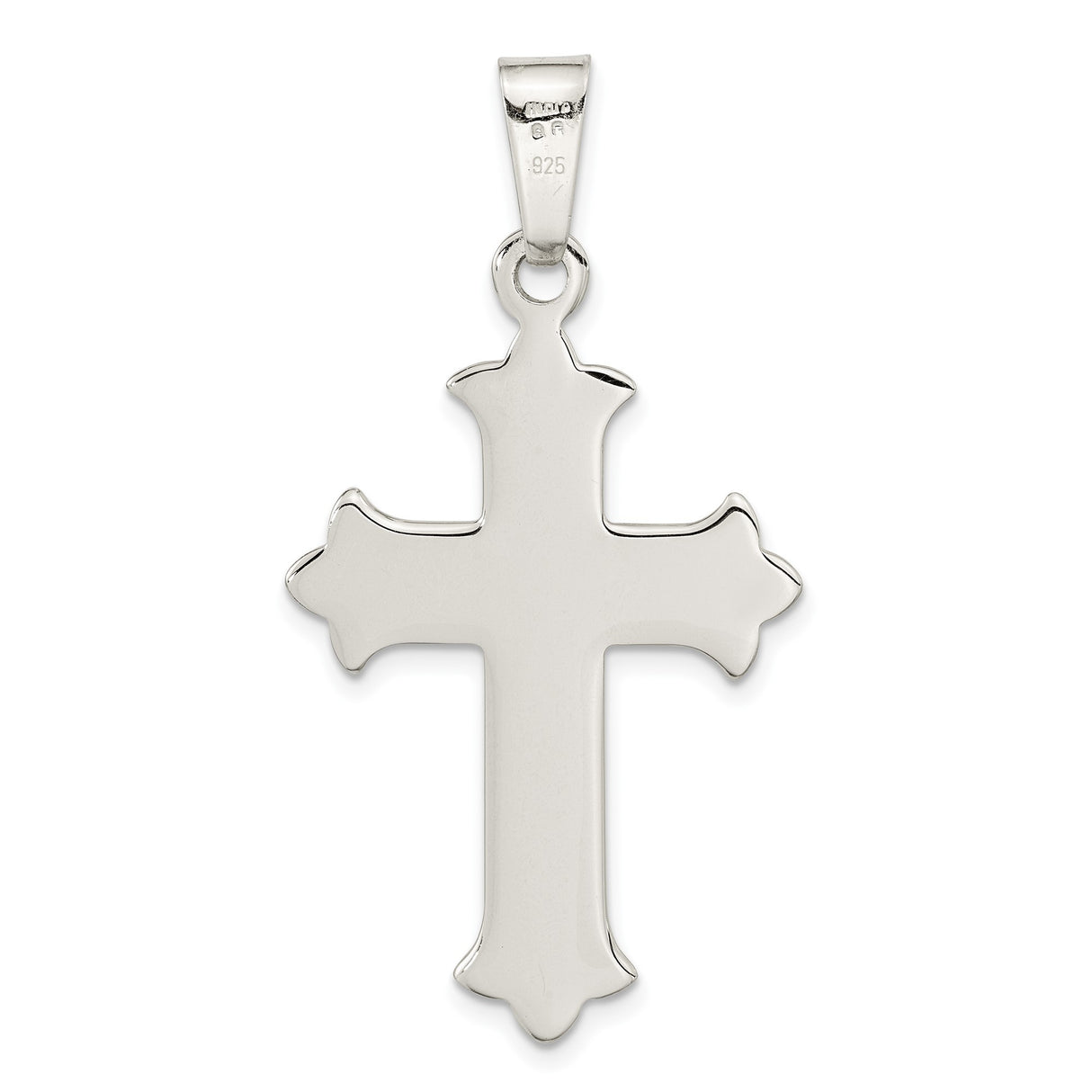 Sterling Silver Cross Pendant with Textured Matte Finish, Unisex Spiritual Jewelry