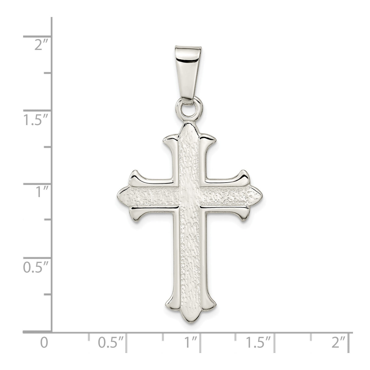 Sterling Silver Cross Pendant with Textured Matte Finish, Unisex Spiritual Jewelry