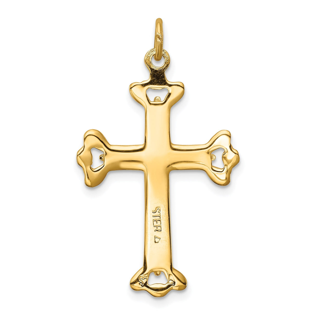 Sterling Silver Cross Pendant in Dual Tone Gold and Silver with Ornate Faith-Inspired Design