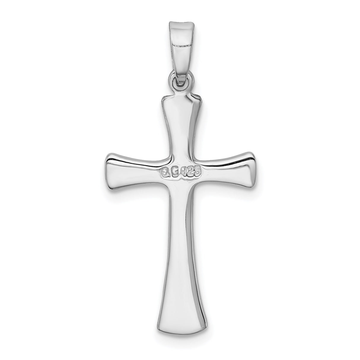 Sterling Silver Cross Pendant with Sleek Design and Mirror Finish for Men and Women