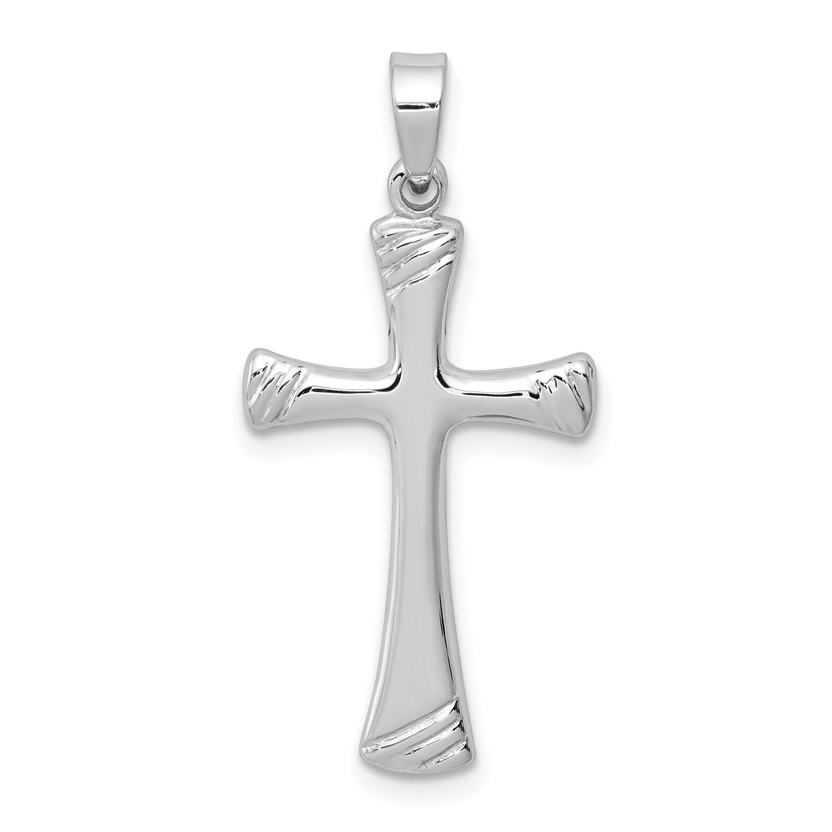 Sterling Silver Cross Pendant with Sleek Design and Mirror Finish for Men and Women