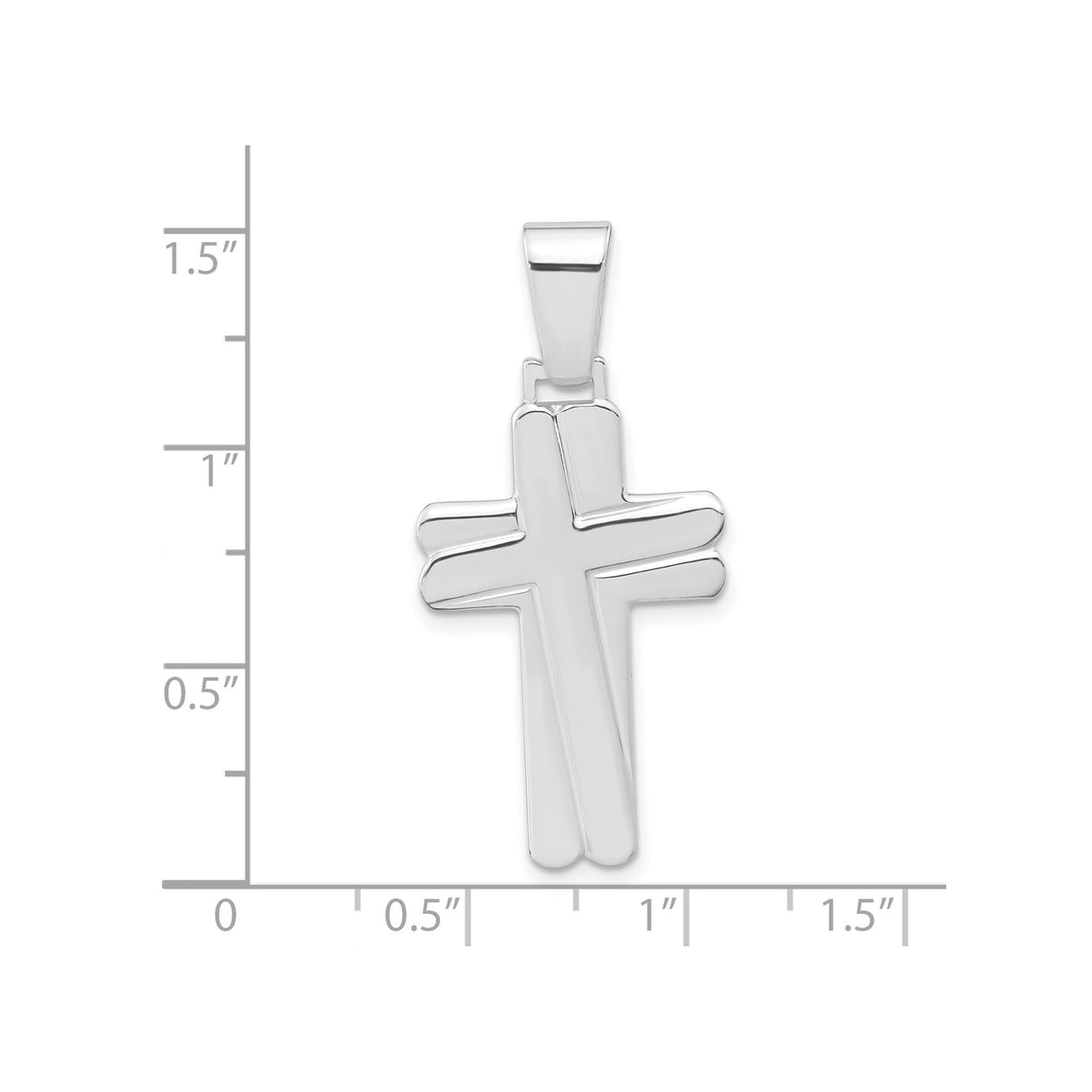 Sterling Silver Cross Pendant with Modern Layered Faith Design for Men and Women