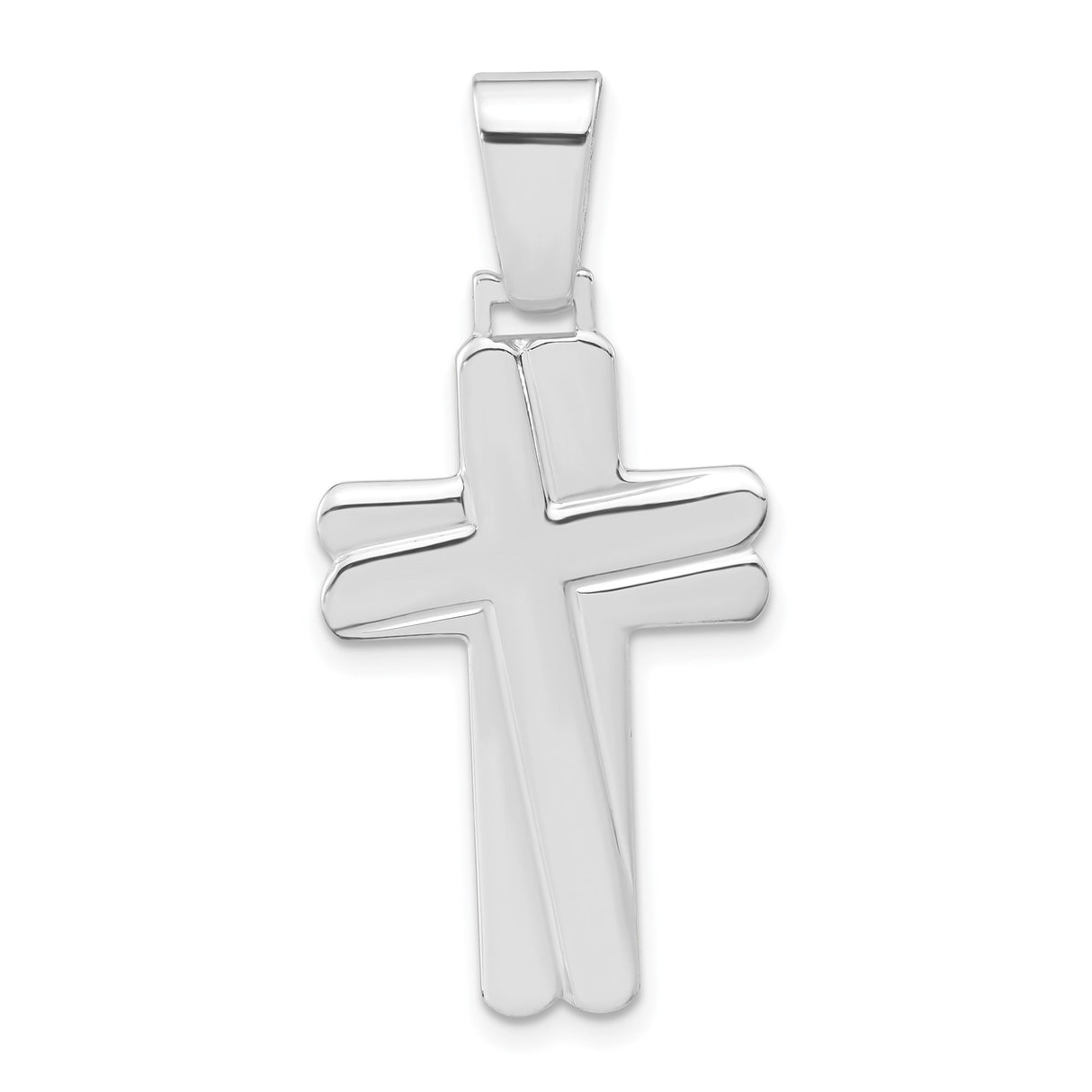Sterling Silver Cross Pendant with Modern Layered Faith Design for Men and Women