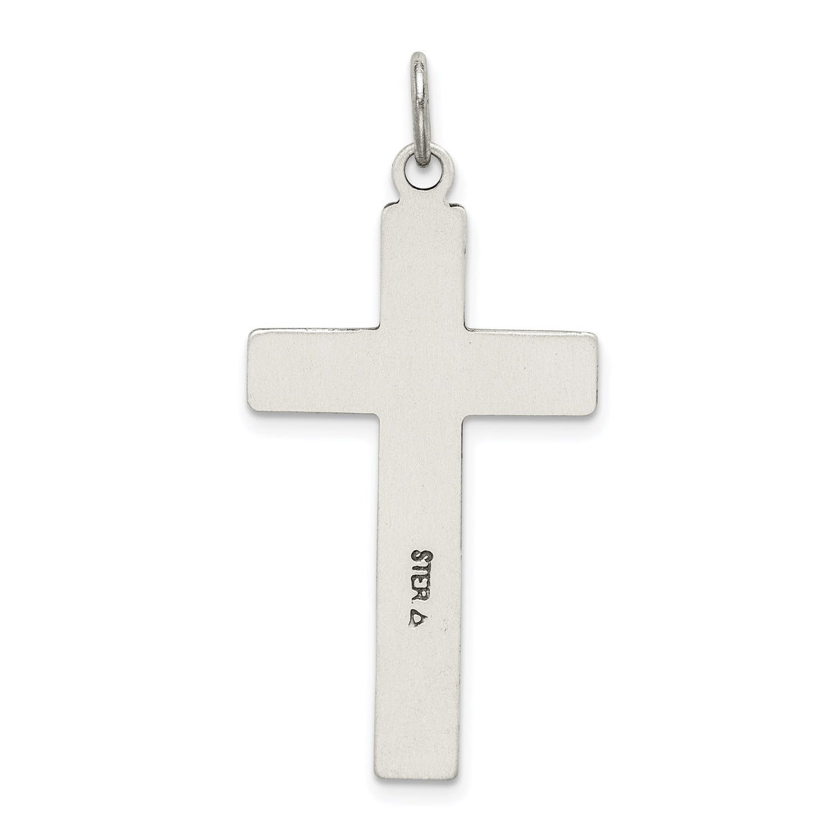 Sterling Silver Cross Pendant with Satin Finish and Antiqued Details, Unisex Faith Jewelry