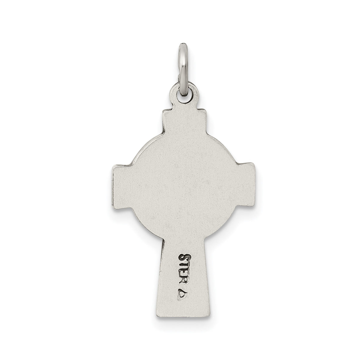 Sterling Silver Celtic Cross Pendant with Matte Finish and Halo Detail for Men and Women