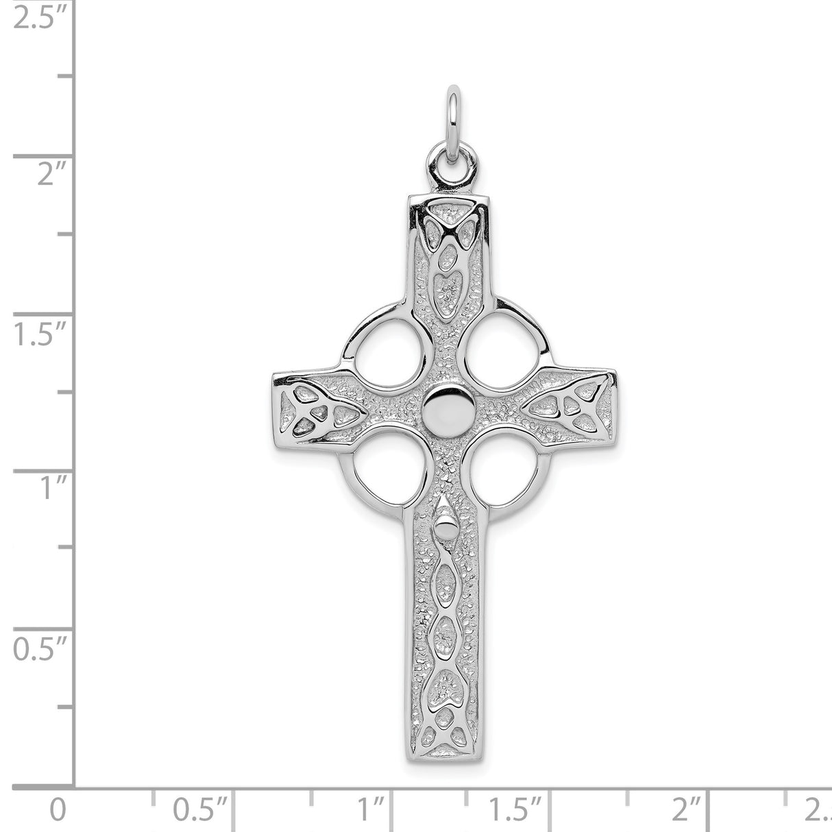 Sterling Silver Celtic Cross Pendant with Filigree Design and Halo Center Wheel