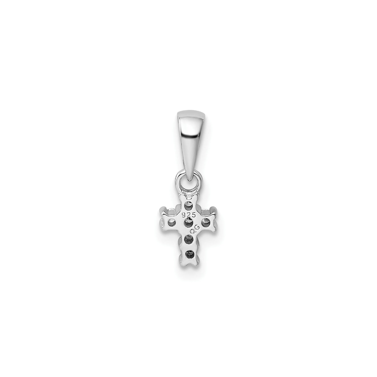 Sterling Silver Cross Pendant with Cubic Zirconia, Minimalist Religious Jewelry for Men and Women