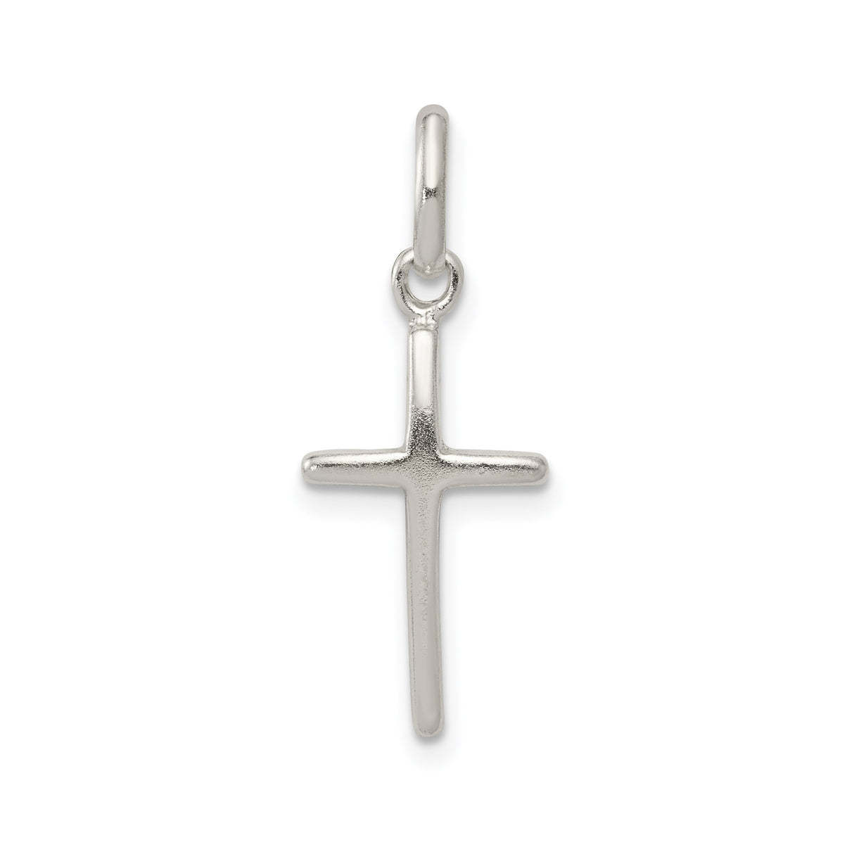 Sterling Silver Cross Pendant, Minimalist Unisex Spiritual Jewelry with Long Chain