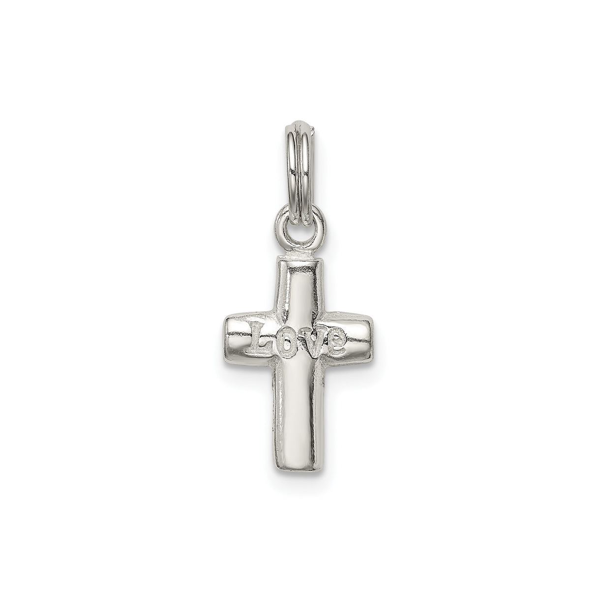 Sterling Silver Cross Pendant, Minimalist Religious Jewelry with Polished Finish for Men and Women