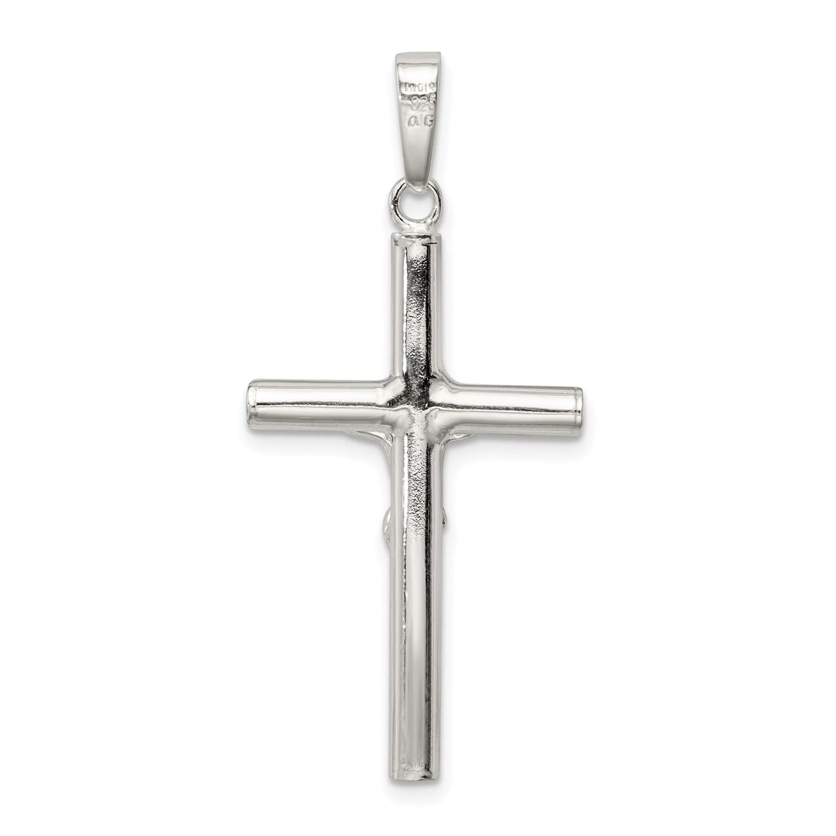 Sterling Silver Crucifix Pendant with Detailed Jesus Figure, Christian Religious Charm