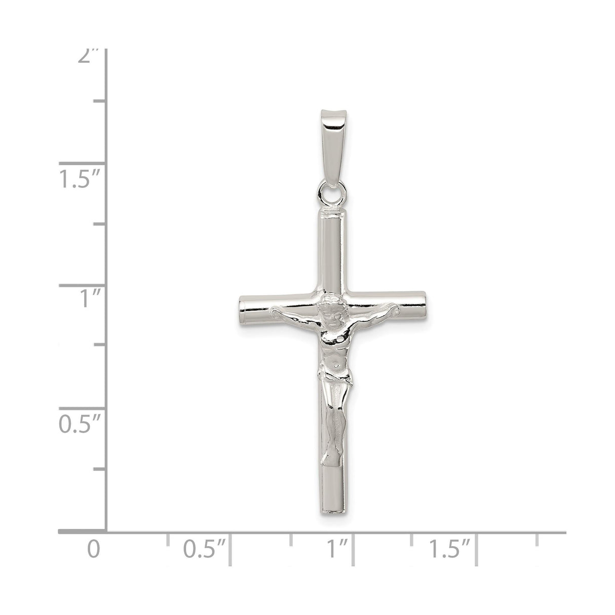 Sterling Silver Crucifix Pendant with Detailed Jesus Figure, Christian Religious Charm
