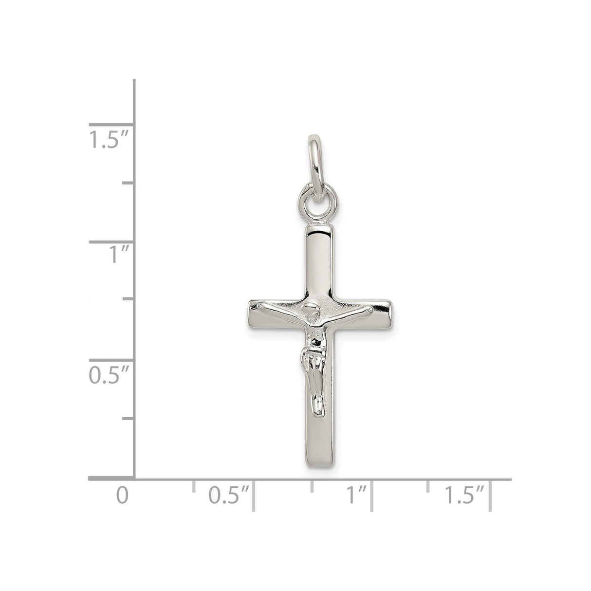 Sterling Silver Crucifix Cross Pendant with Raised Christ Design, Unisex Spiritual Jewelry