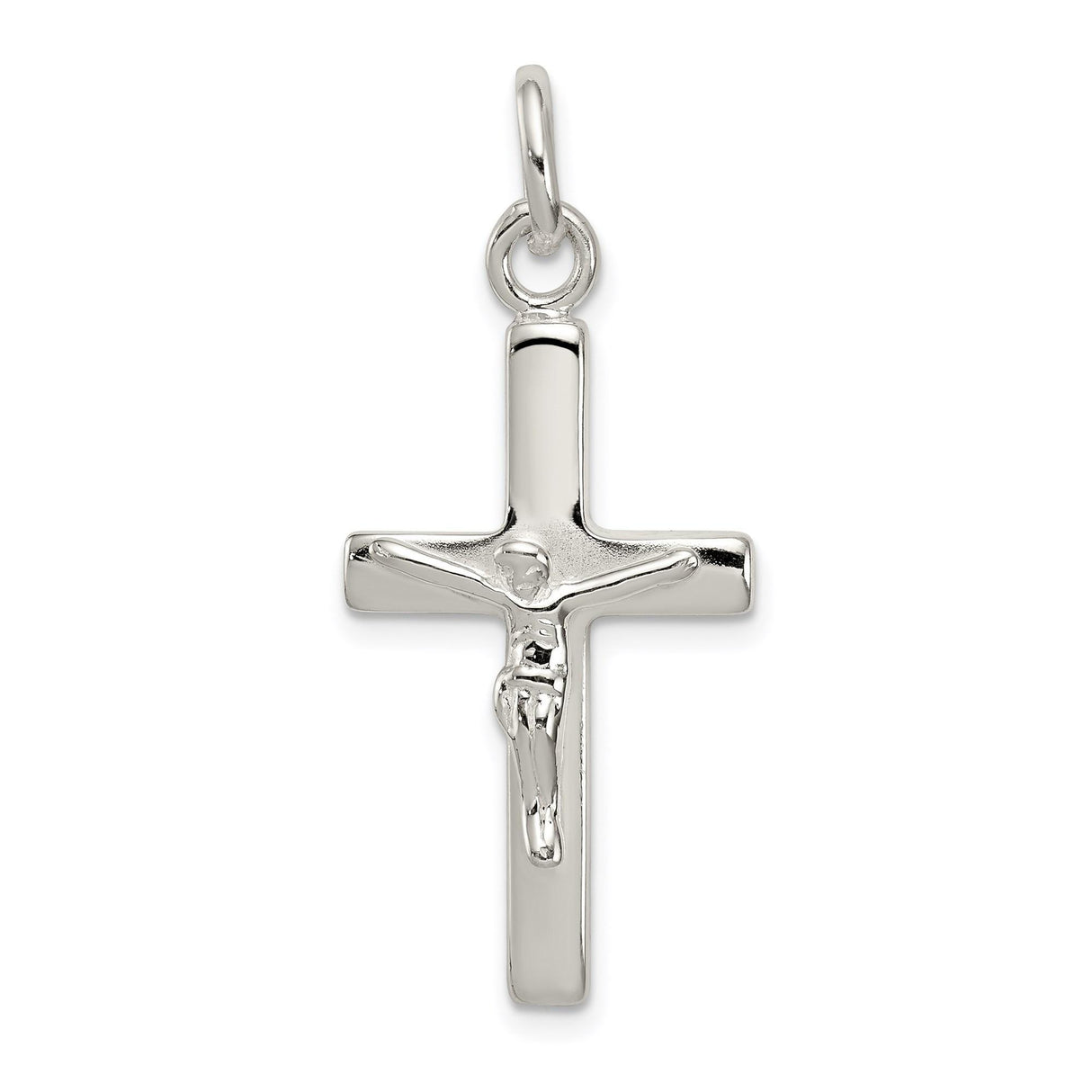 Sterling Silver Crucifix Cross Pendant with Raised Christ Design, Unisex Spiritual Jewelry
