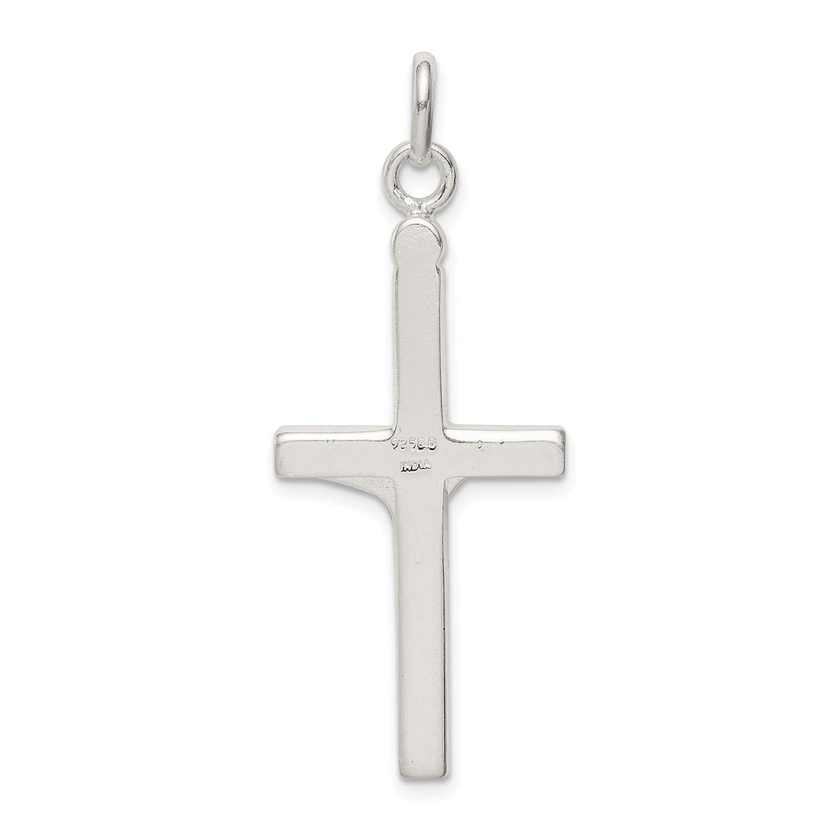 Sterling Silver Crucifix Cross Pendant with Polished Finish and Detailed Christ Figure