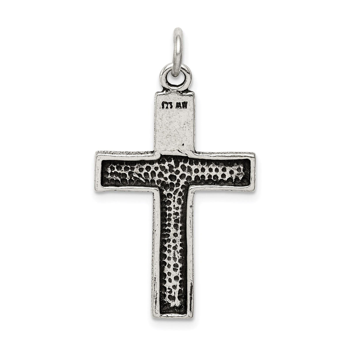 Sterling Silver Crucifix Pendant with Antiqued Finish Featuring Jesus on the Cross