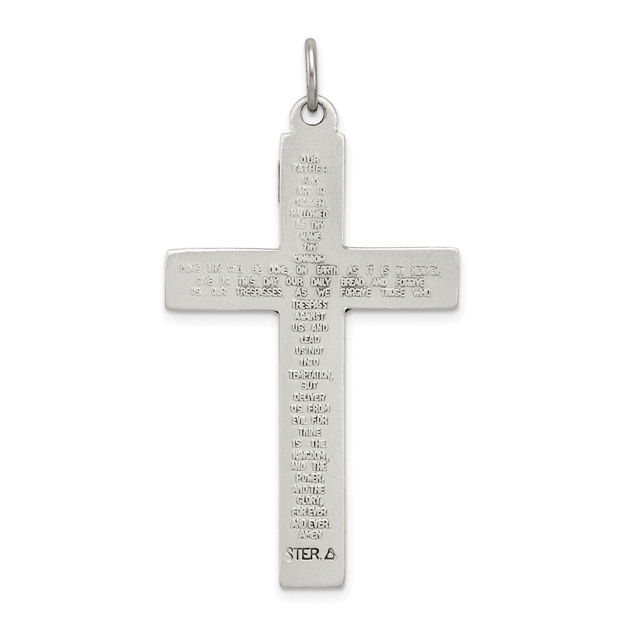 Sterling Silver Crucifix Cross Pendant with INRI Jesus Design and Latin Engraving