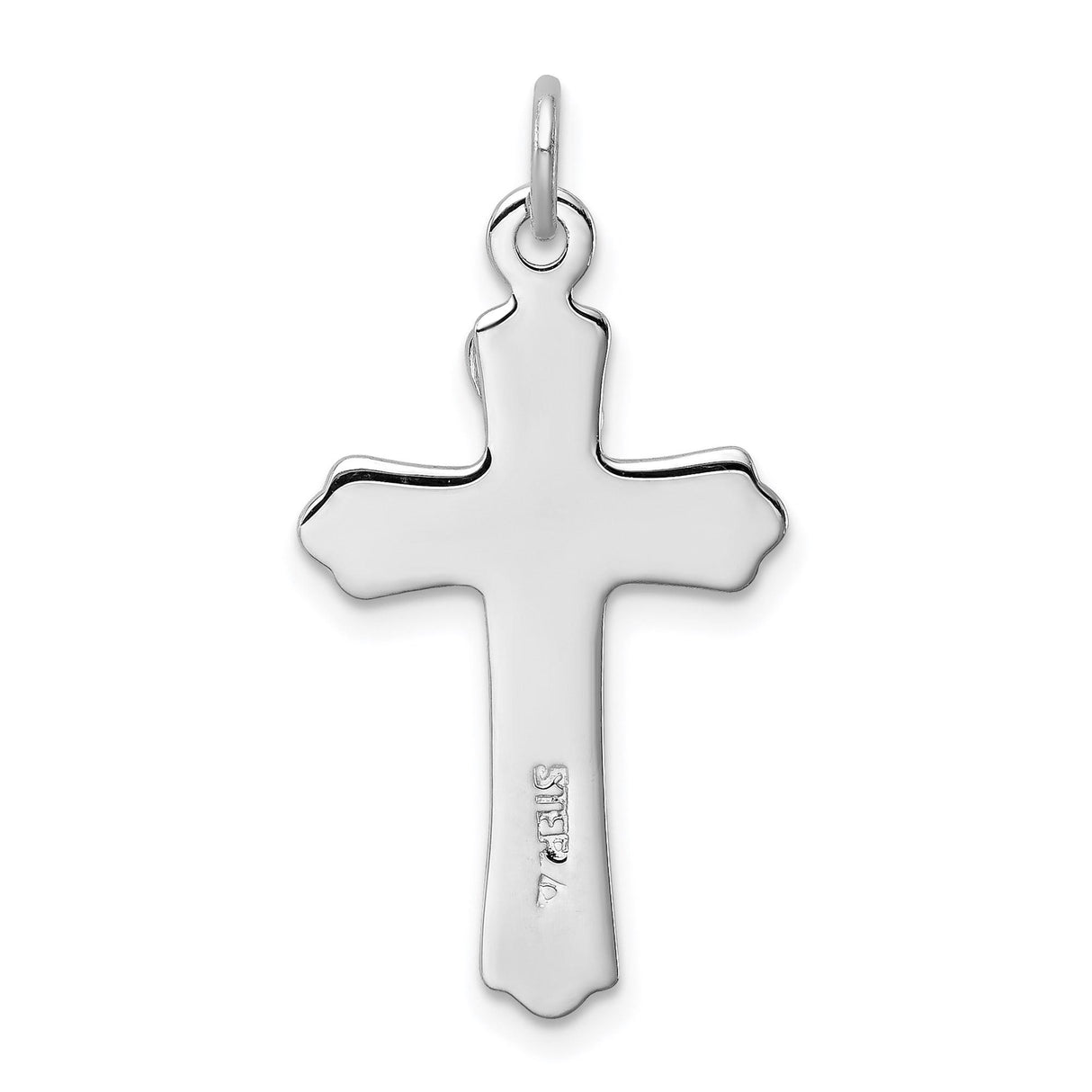 Sterling Silver Crucifix Cross Pendant with Polished and Textured Accents Christian Jewelry