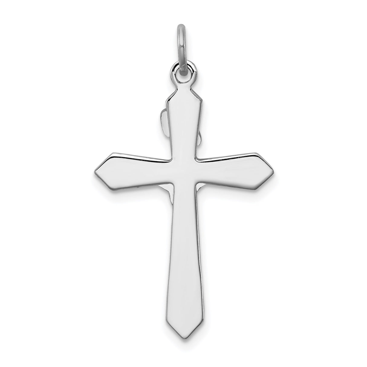 Sterling Silver Cross Pendant with Purple Cubic Zirconia, Black Enamel, Christian INRI Crucifix