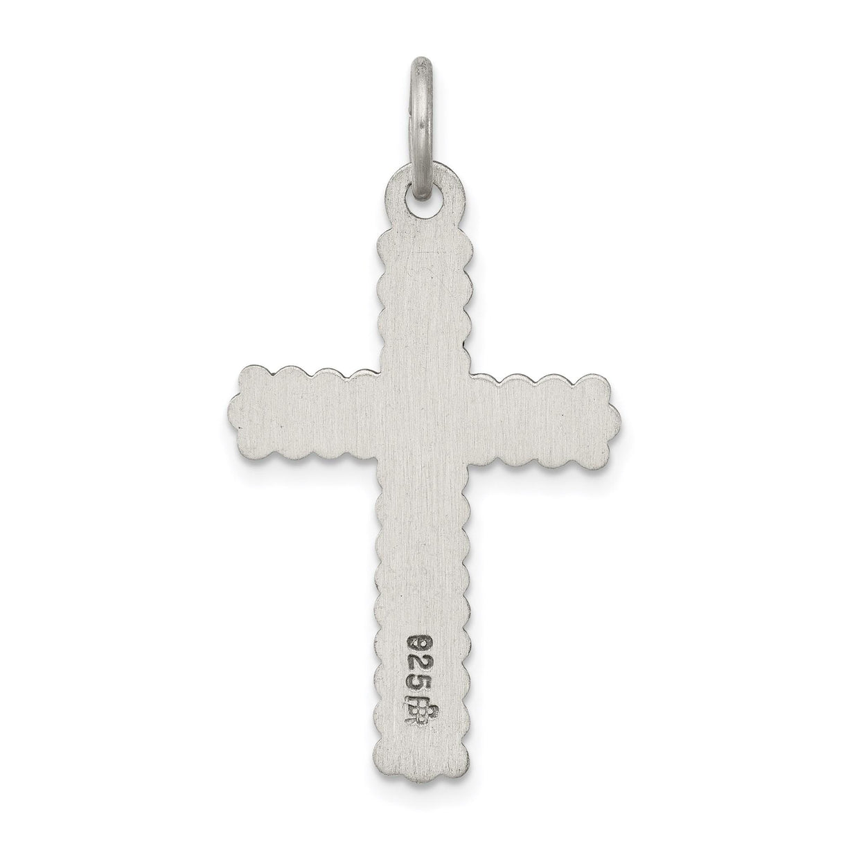 Sterling Silver Crucifix Cross Pendant with INRI Jesus Detail and Antique Finish