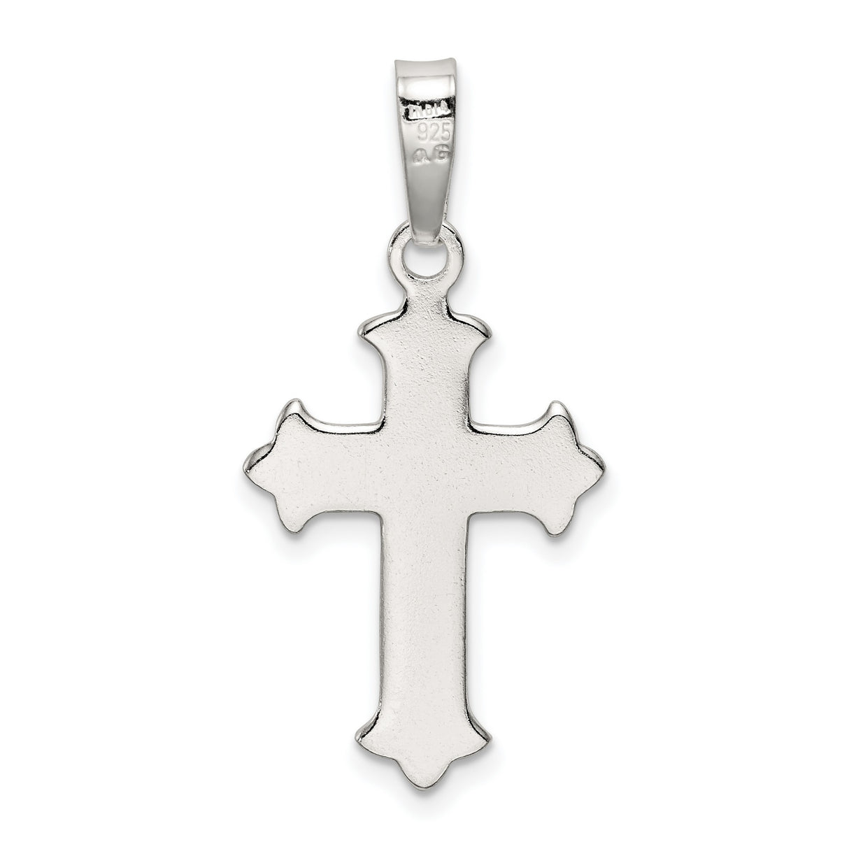 Sterling Silver Crucifix Cross Pendant with Flared Tips, Textured Christian Design