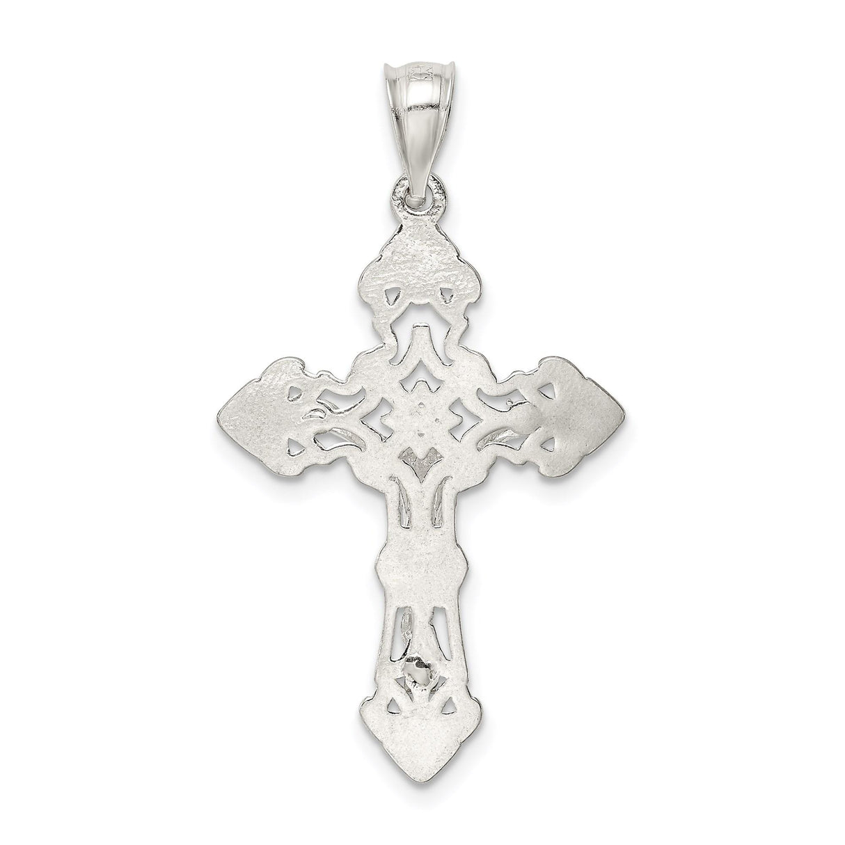 Sterling Silver Crucifix Cross Pendant with Jesus, Openwork INRI Christian Design