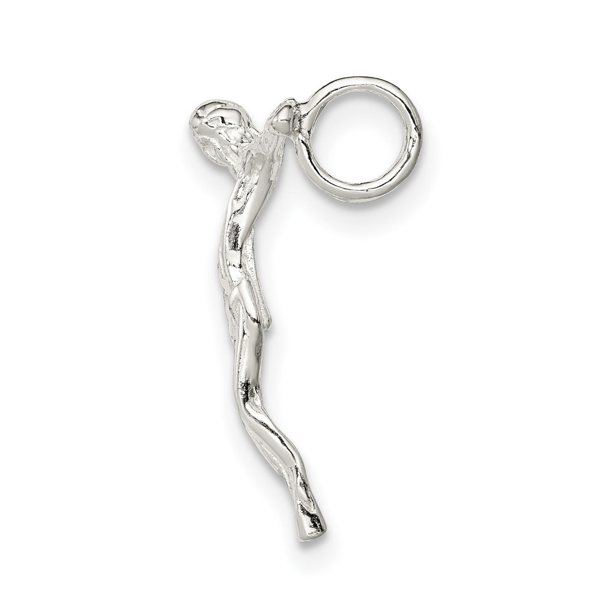 Sterling Silver Cross Pendant, Polished Minimalist Crucifix Design for Men and Women