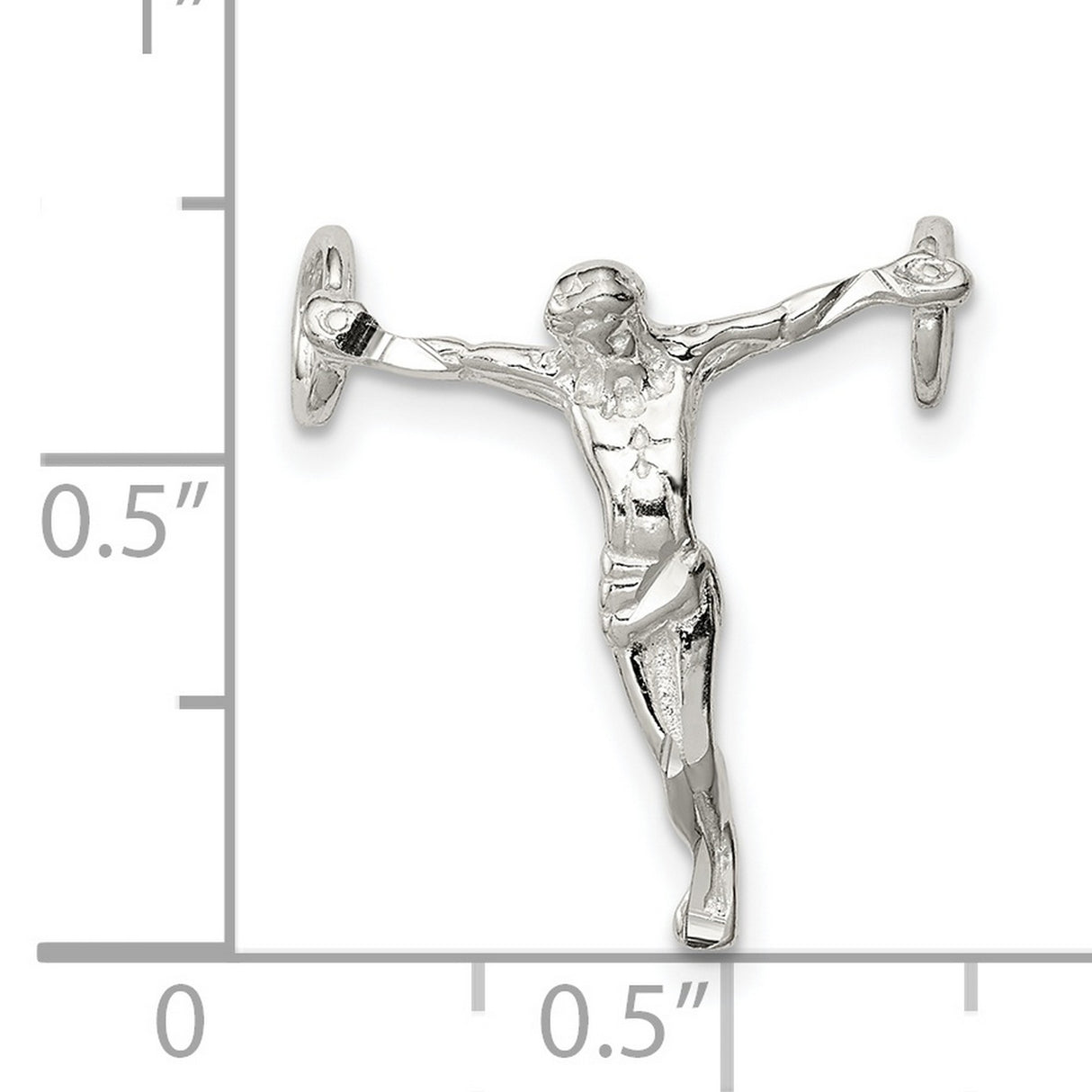 Sterling Silver Cross Pendant, Polished Minimalist Crucifix Design for Men and Women