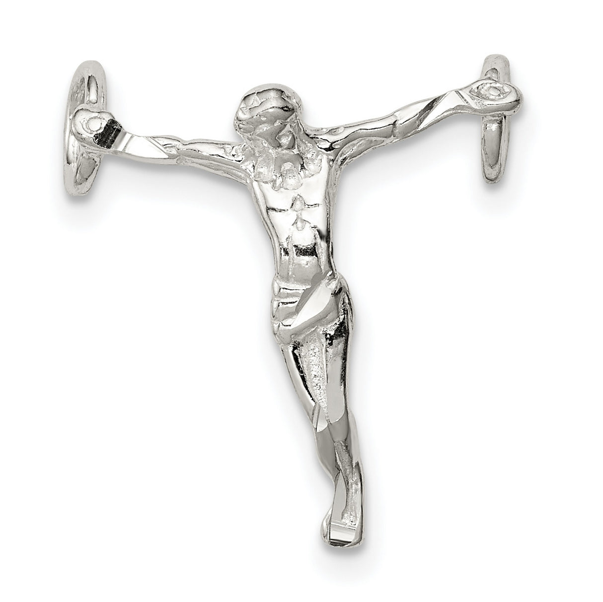 Sterling Silver Cross Pendant, Polished Minimalist Crucifix Design for Men and Women