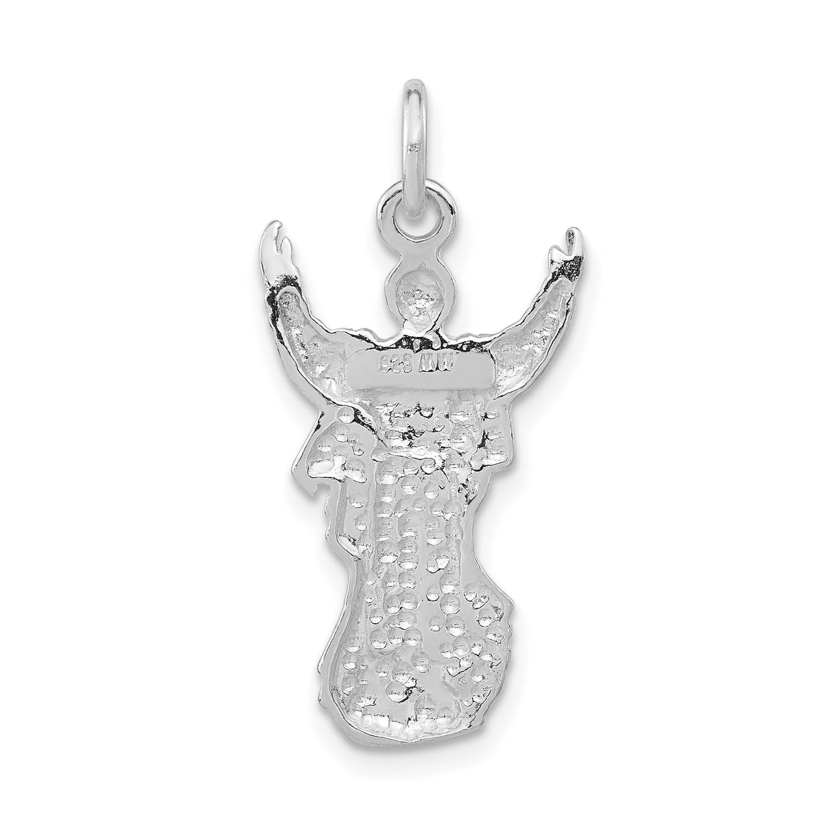 Sterling Silver Pendant with Robed Figure and Raised Arms, Christian Faith Symbol