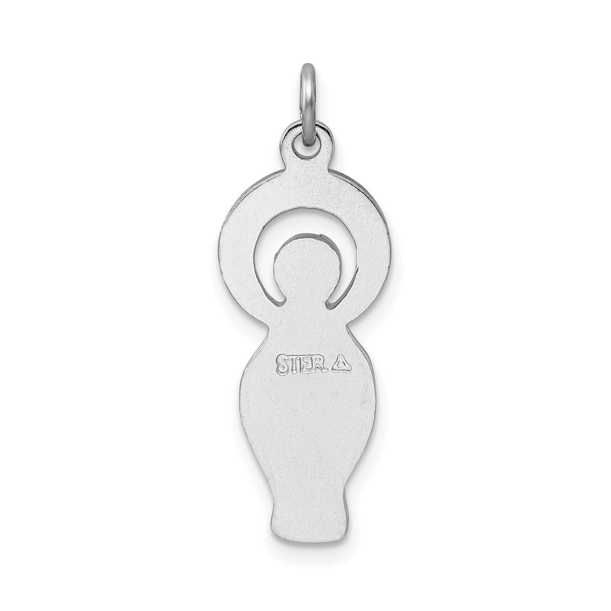 Sterling Silver Virgin Mary Pendant with Cubic Zirconia Halo, Catholic Religious Medal for Women