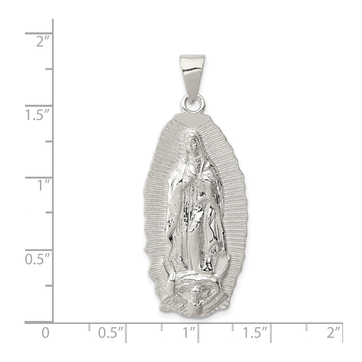 Sterling Silver Guadalupe Pendant Featuring Our Lady of Guadalupe Medallion