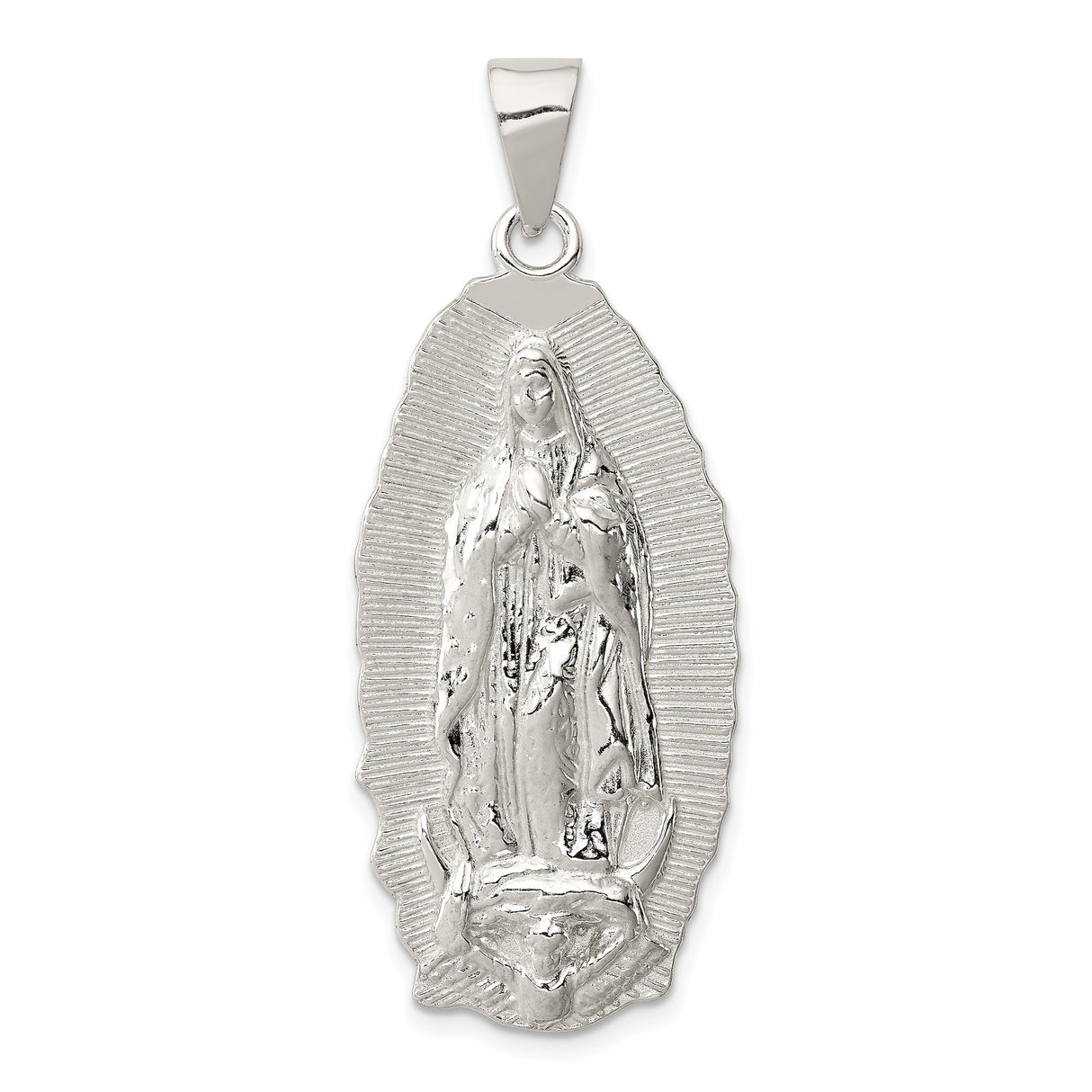 Sterling Silver Guadalupe Pendant Featuring Our Lady of Guadalupe Medallion