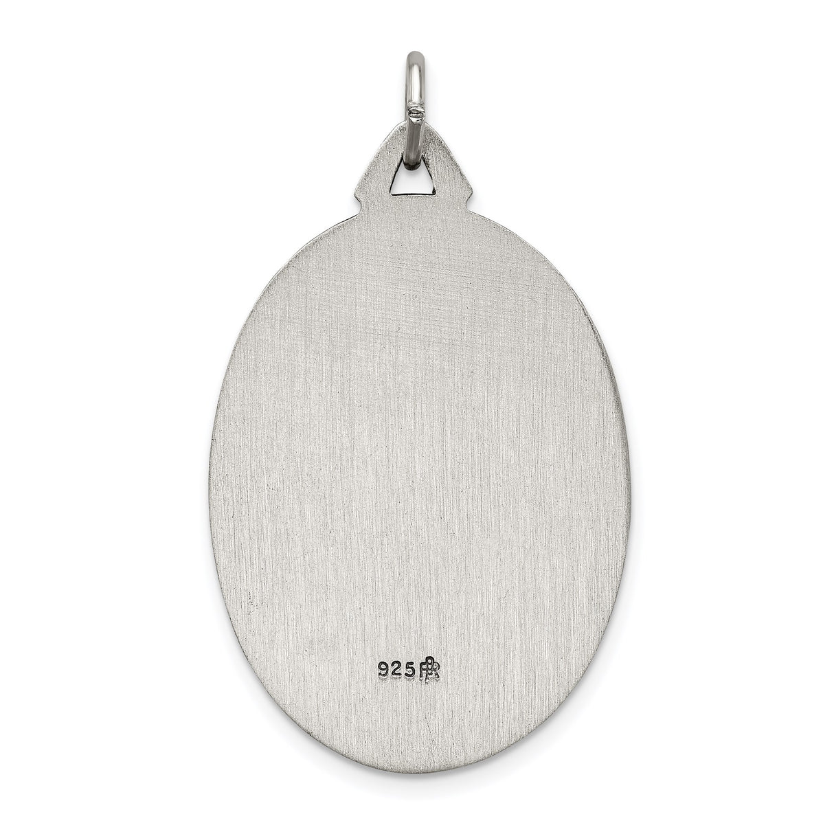 Sterling Silver Saint Christopher Oval Medal Pendant with Antiqued Finish